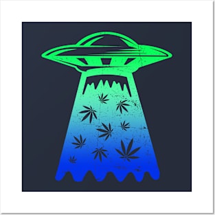 Weed Alien Abduction Posters and Art